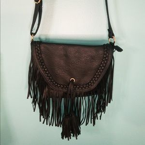 Black fringe Crossbody